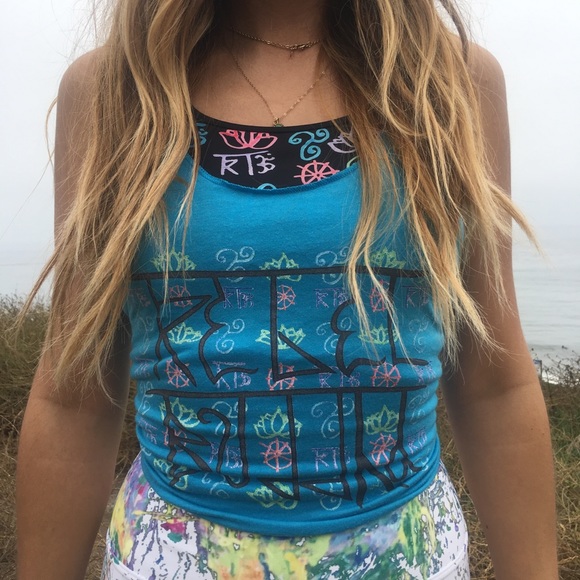 Rebel Buddha rb print logo TANK top - Picture 1 of 3